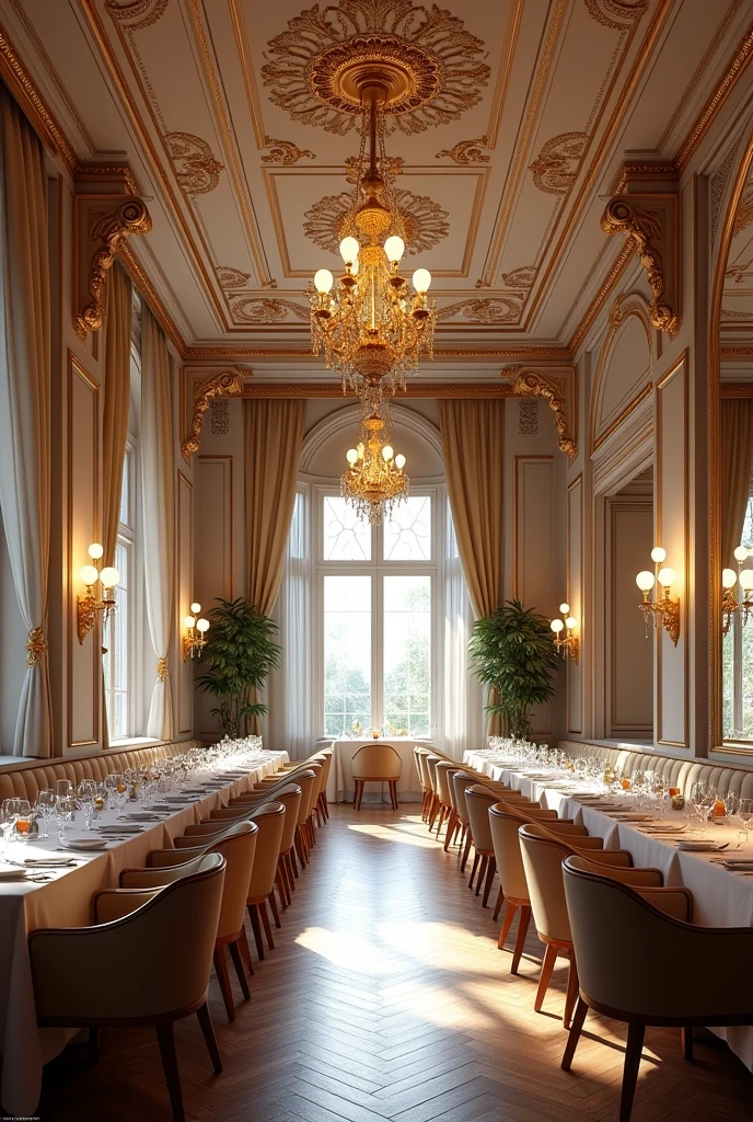 restaurant, elegant, hall, non people, french