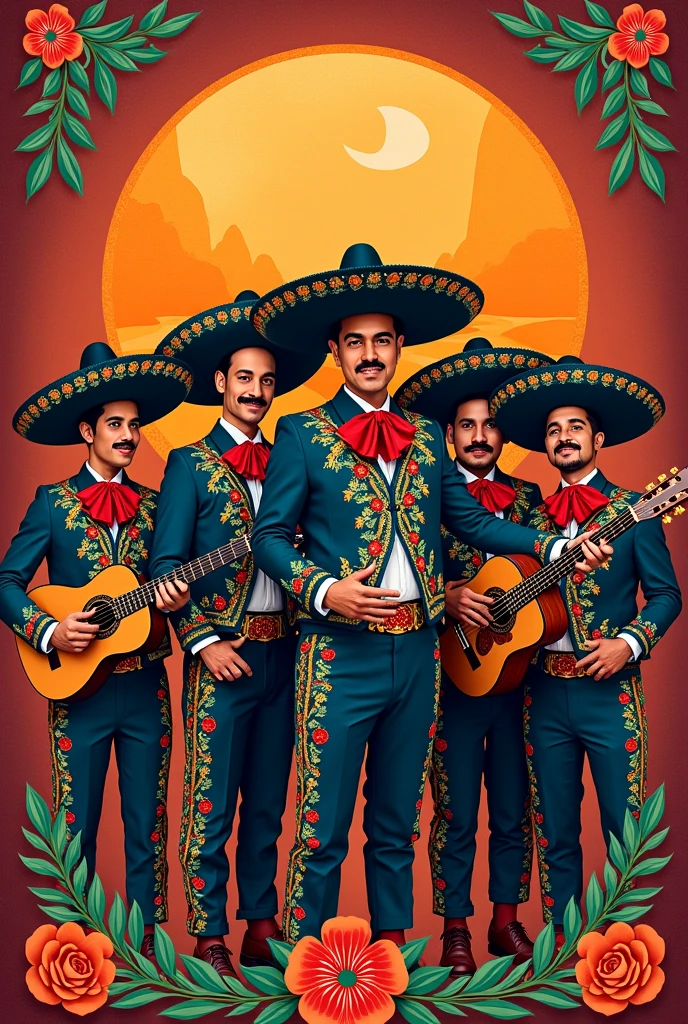 Business card for mariachi with 5 musicians, Mexican fund, that generates confidence with the name of Ricardo Rocha's mariachi zafiro