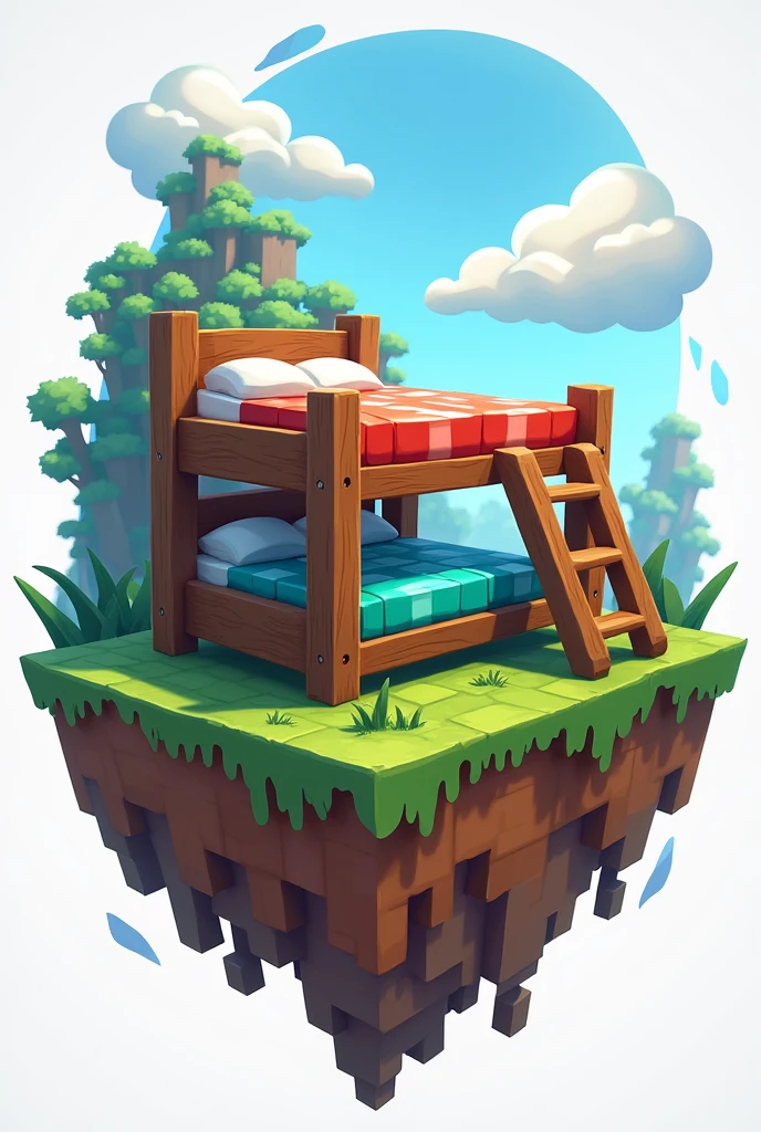 An image of Bed Wars, a Minecraft-style cartoon logo but that doesn't say Minecraft.