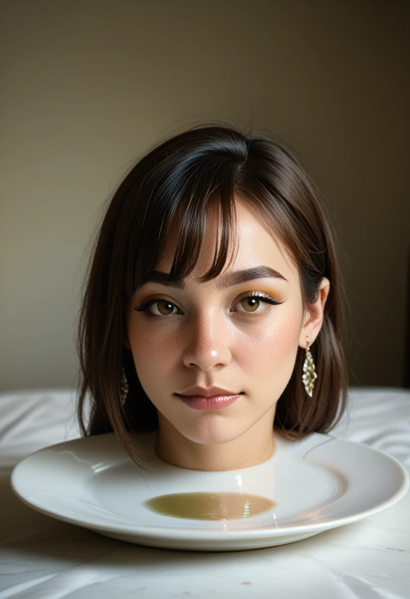  disembodied Head On Plate Only head Severed Head Of Cute Woman 