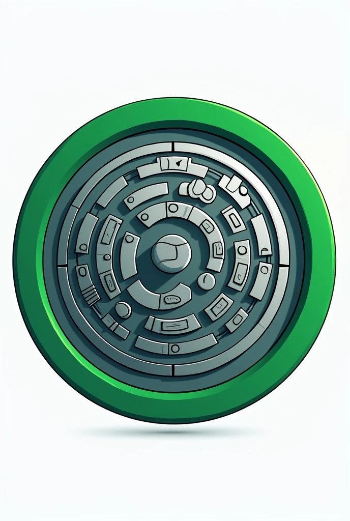 The profile picture shows a stylized combination of two motifs: the logo of the Dresden city drainage system and a technical system. The image composition was edited, that it looks like a clipart illustration. A gentle blending effect connects both images, and the overall look was enhanced by applying an edge filter and reducing the color palette to 16 colors, which creates a clear, computer-painted effect is created. A circular band in a bold green tone has been added around the profile picture, which gives the picture a striking frame and highlights it visually. It shows two