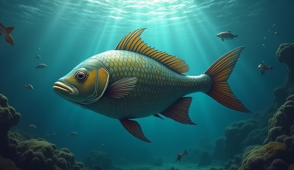 Fish , (masterpiece:1.3) (最high quality:1.2) (high quality:1.1)、There is a shadow