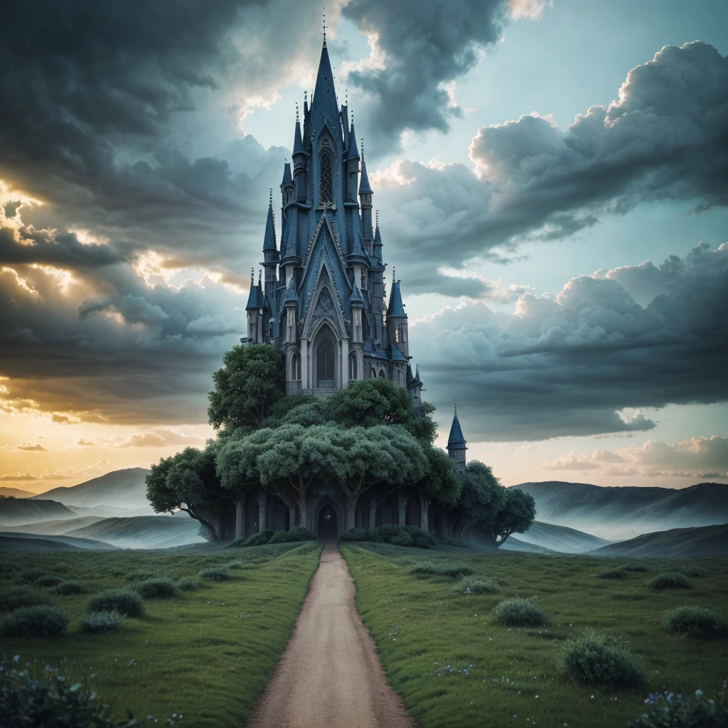a cinematic 3d cartoon style, mysterious landscape, cloudy sky, trees moving by themselves, concerned people discussing a sage, vibrant colors, dramatic lighting, fantasy, surreal, highly detailed, (best quality,4k,8k,highres,masterpiece:1.2),ultra-detailed,(realistic,photorealistic,photo-realistic:1.37),cinematic composition,dramatic atmosphere,mystical elements,hyper detailed,imaginative,magical realism