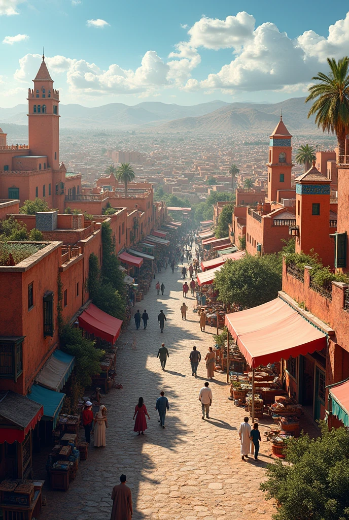 Marrakech , City of Fez , Chefchaouen City , Meknes , Tangier , Casablanca , الرباط 
 realistic, true, as it is, details of a masterpiece