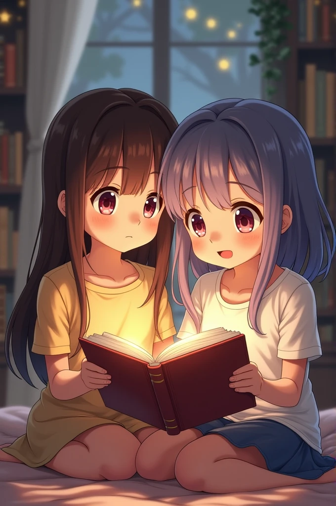 ANIME BOY AND GIRL READING A BOOK