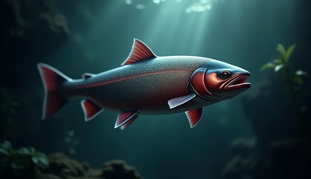 (masterpiece:1.3) (最high quality:1.2) (high quality:1.1)、There is a shadow、Fish salmon、Small spots on the body