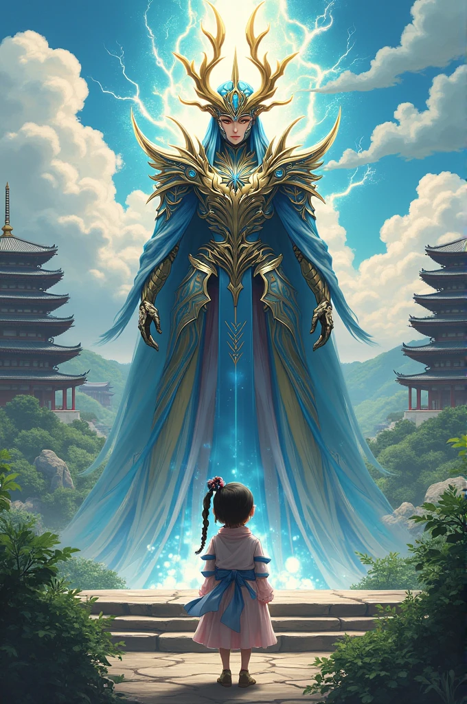 1 girl, Raiden Shogun sitting looking up and smiling