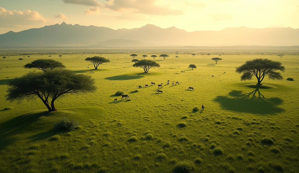 Aerial view of savanna vegetation.