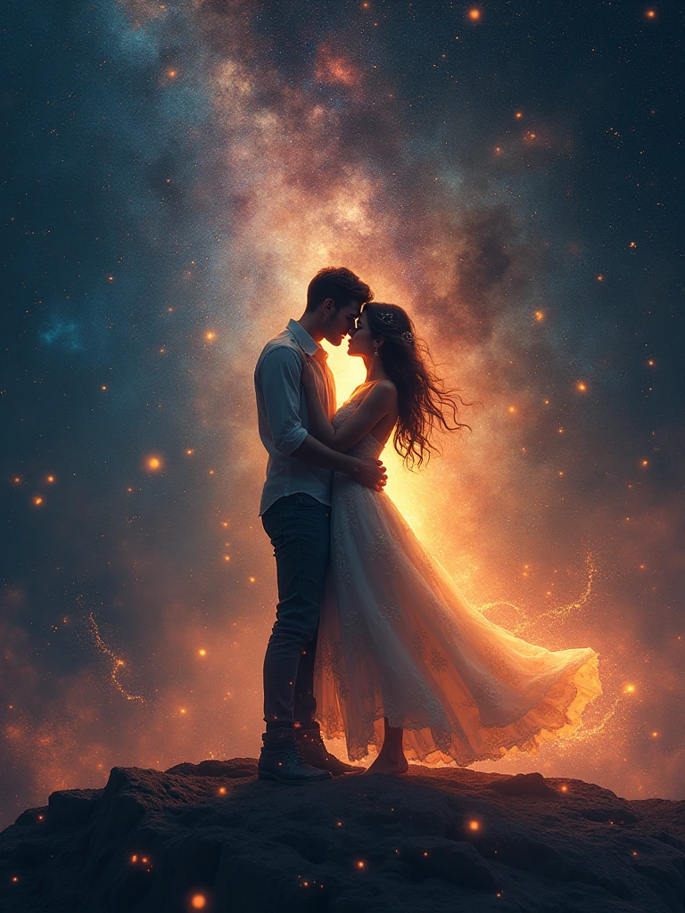 particles in space, lovers in space