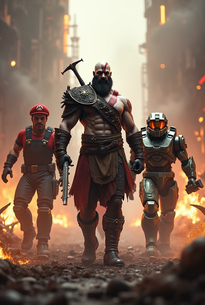 Kratos vs master chief vs mario