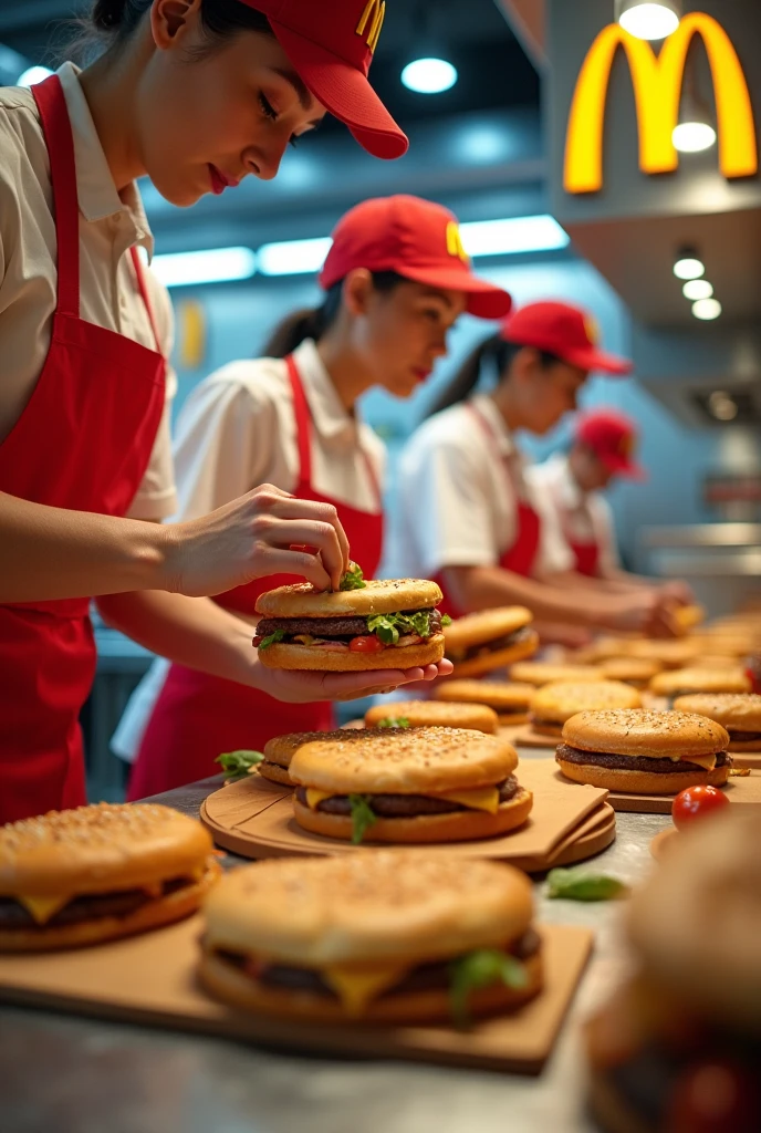 McDonald's making burgers