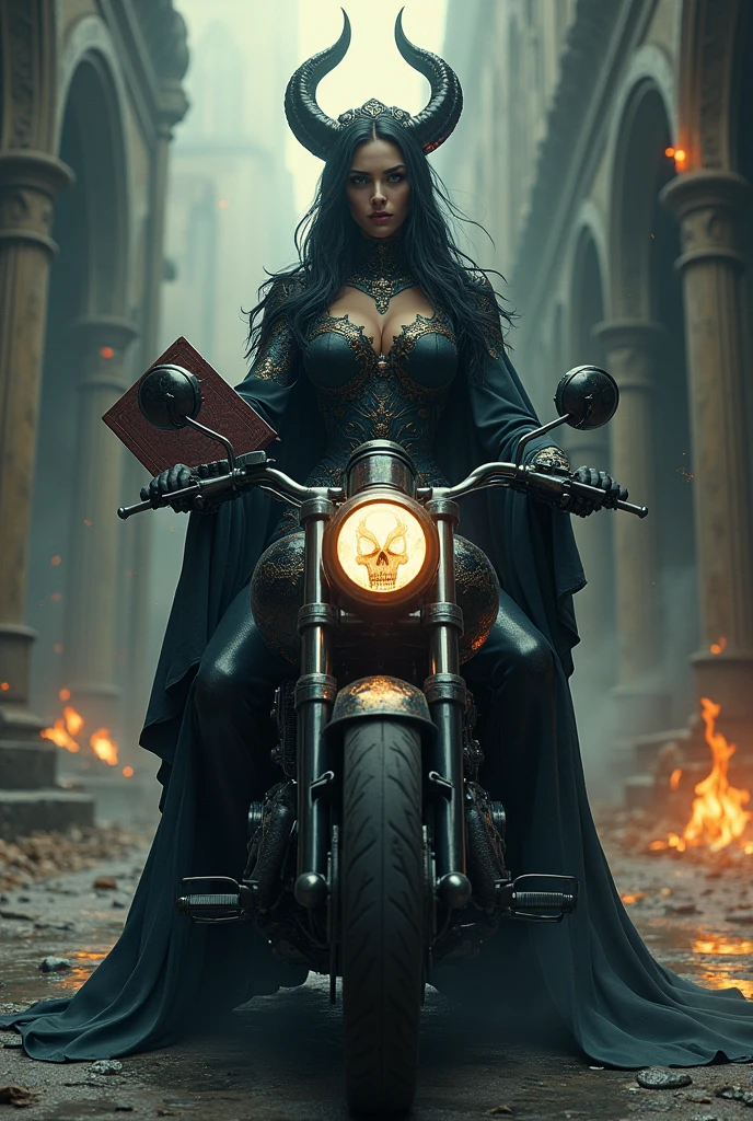 Holy Death, goddess, saint of the underworld, motorcyclist