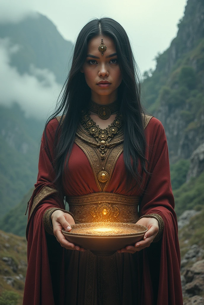 Woman showing the toba