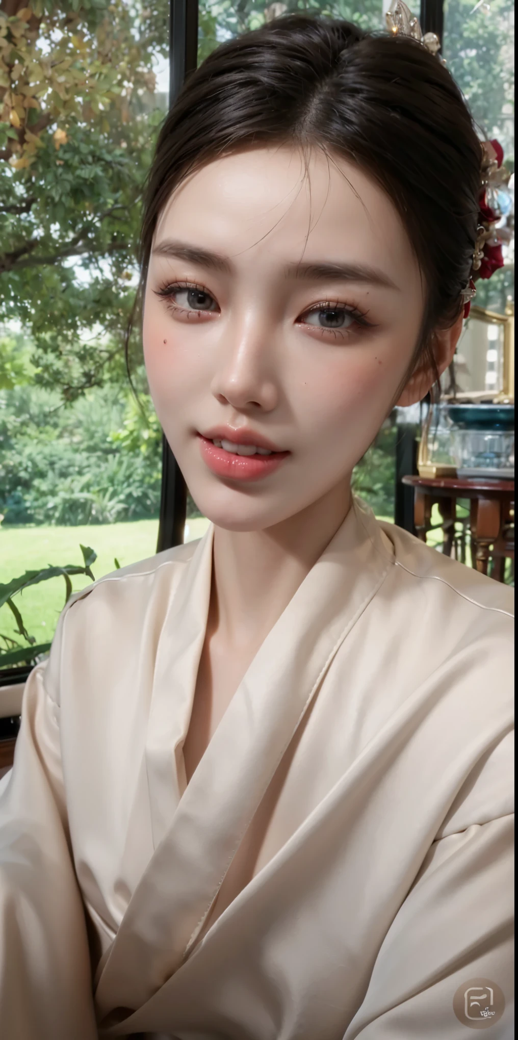 Game Art,CG Animation,Best image quality,Maximum resolution,8K picture quality,(A bust photo),(portrait),(Head close-up),(Rule of Thirds),Unreal Engine 5 rendering works,20 year old girl,((Queen)),The eyes are very detailed,(Large Breasts),Elegance and nobility,Ray Tracing,Game CG,((3D Unreal Engine)),OC rendering reflection mode,4K,Ultra-clear,Translucent lace,Fair and plump figure,Pretty Face,Glossy Gel Coat,身着华贵礼服的Queen,Gorgeous clothing,Luxurious and exquisite jewelry,Colorful makeup,Full figure,Dark red lipstick,精致Gorgeous clothing,Supermodel,Gold Jewelry,Luxurious clothing,Gold and diamond jewelry,Rich facial details,Delicate and delicate skin texture,Gorgeous eyeshadow makeup,Three-dimensional facial features,Pearl and Gemstone Necklace,Silk pajamas,Straight teeth