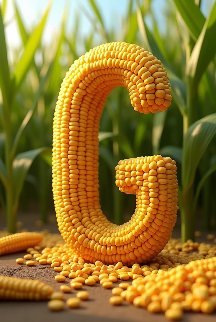 alphabet made with corn letters