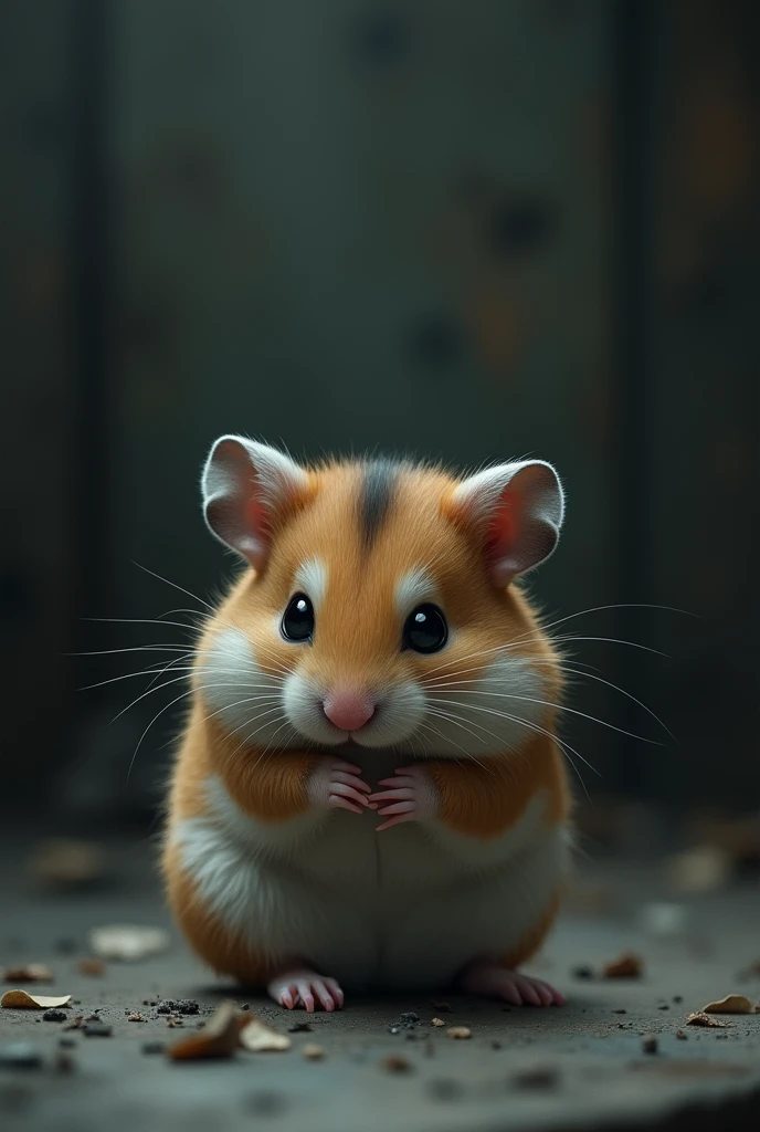 Make a extremly sad hamster