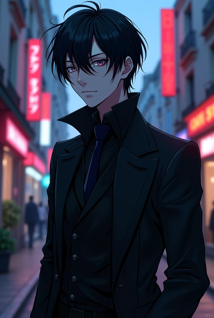 An anime character, in human form (真实感) vanitas, do anime vanitas no carte. Anos 80 darky fantasy, he is on the streets of Paris