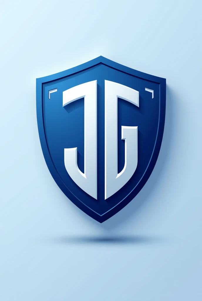 A football shield with the letters "jg" com as cores azul e branco, moderno, nya