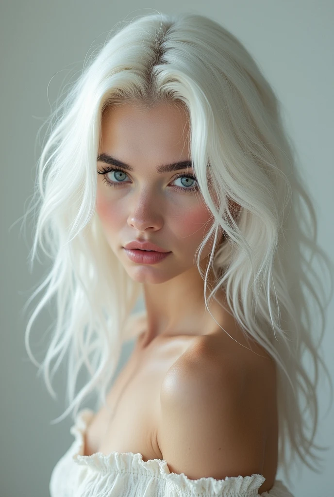 a hot white haired teenage girl naked