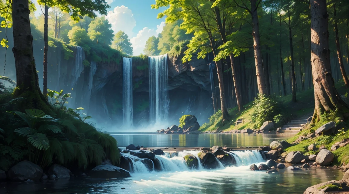 naturey, Realism, 4K, sky, water, sky, stele, lights, vegetation, forst
