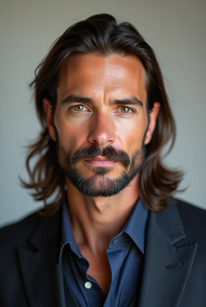 Mustache with 4mm with light beard merging with beard merging with mustache trimming styles pictures and long hair. Generate images
