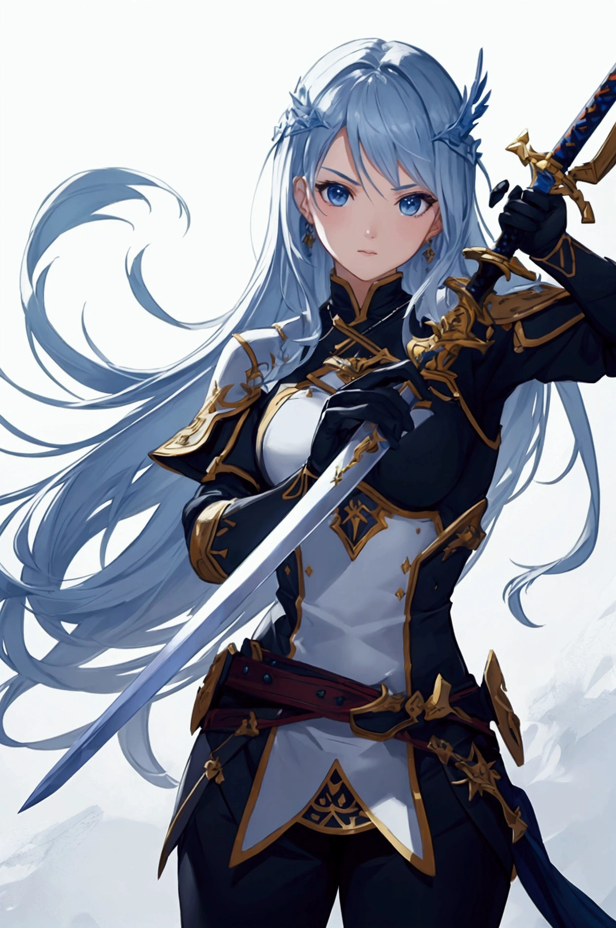 Game icon design, a gorgeous sword, realistic style, white background --niji 5