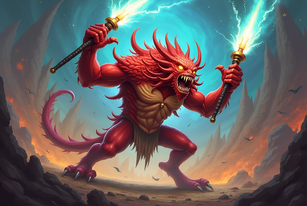 beast instrument magic red attacking cute
