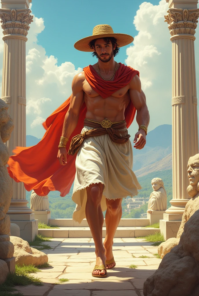Hermes is one of the important Greek gods and ancient mythology : The messenger of the gods, the god of trade and theft.