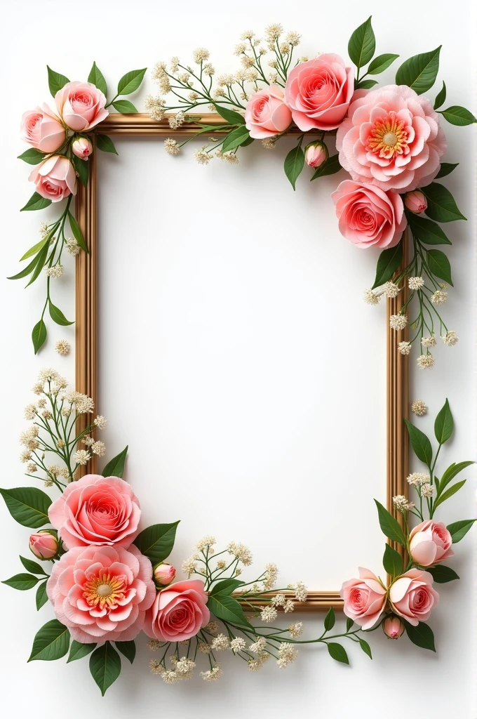 Create a beautiful floral photo frame in a square form like original