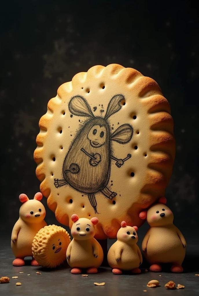 image of an image written biscuit squad with a drawing on the back and a black background and the biggest biscuit

 

