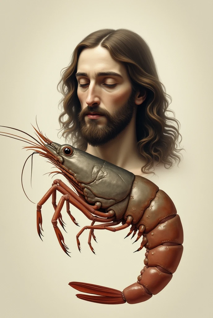 The head of Jesus on a shrimp's body