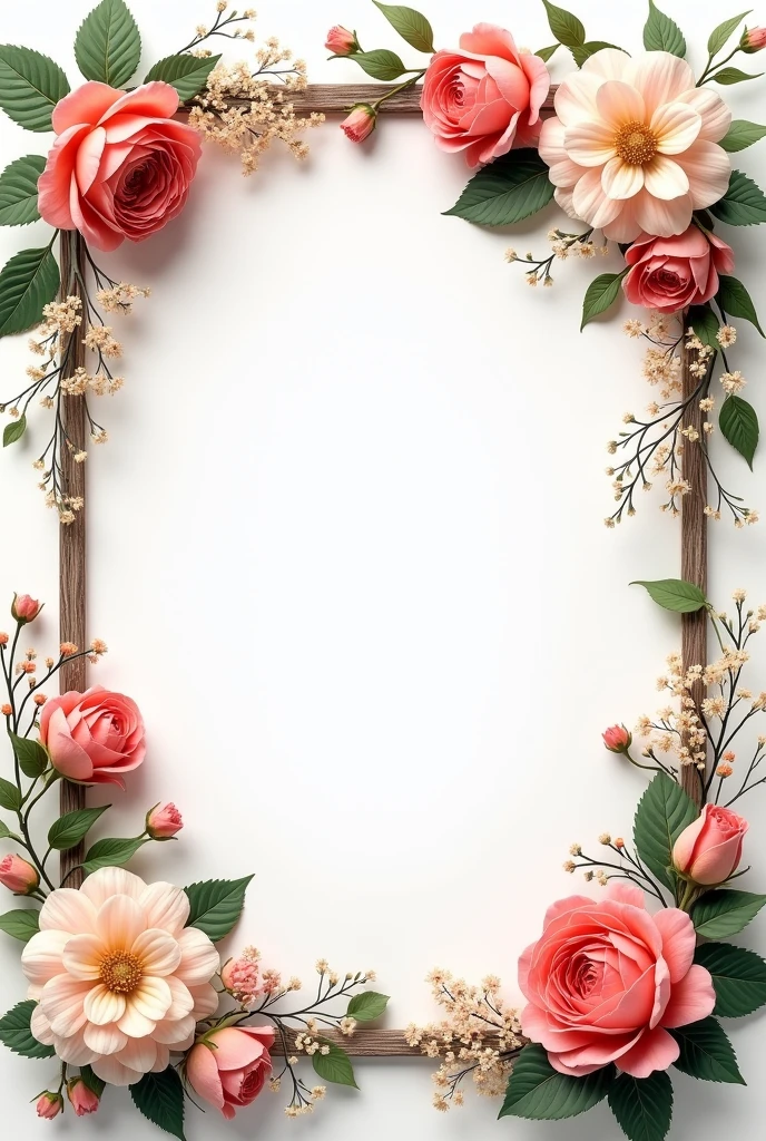 Create a beautiful floral photo frame in a square form like original, eye catching 