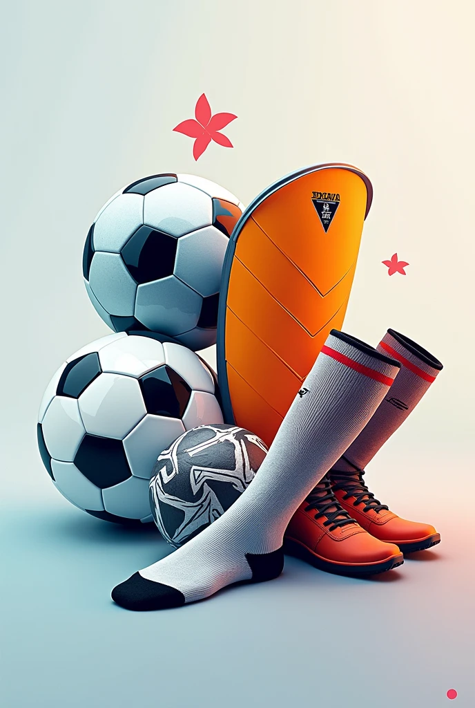 Create a attractive poster with the name of 'Thapa'z Jersey & Printing.
Add the picture of soccers, volleyballs with their shoes and keeper gloves
Also add the picture of football safety pad and shockes
Donot add the picture of jersey
