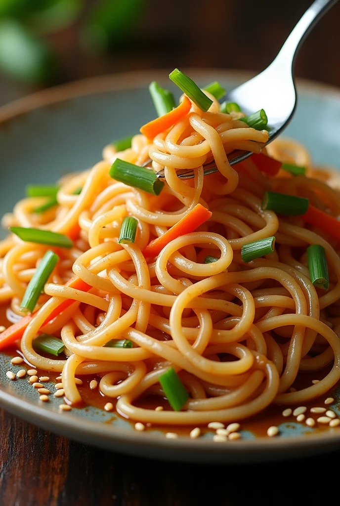 A plate of noodles