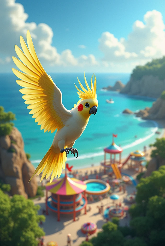 The cockatiel flew all the way to Australia
It went to sea world playground