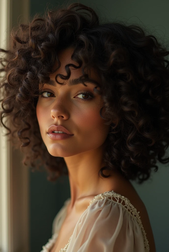 Woman with curly hair simuna