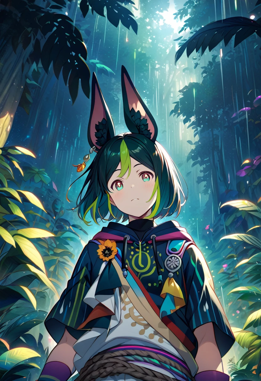 Tighnari look forward rain night forest