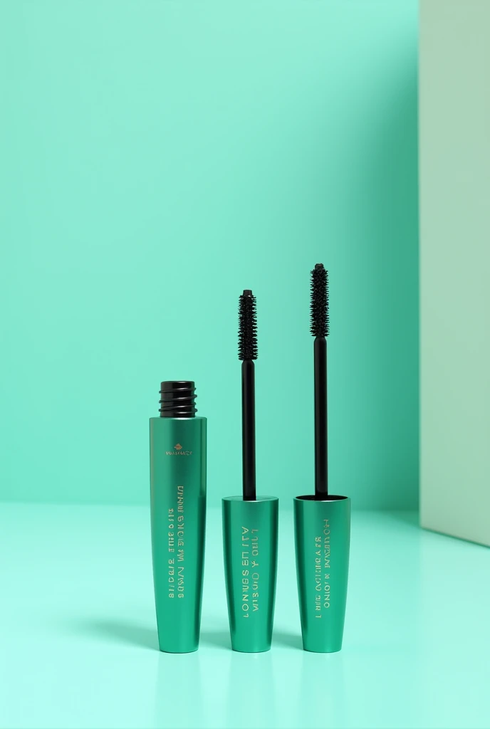 A picture of makeup mascara, for a brand called Walancy, in water green packaging