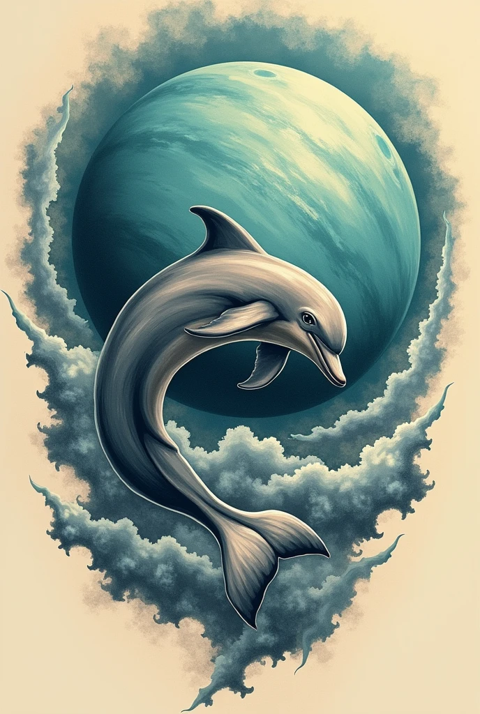 tattoos, Dolphin on the planet Uranus