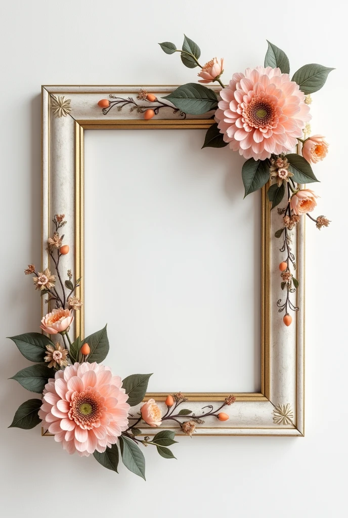 Create a different design of beautiful floral photo frame in a square form like original, eye catching delicate, sofisticated and unique