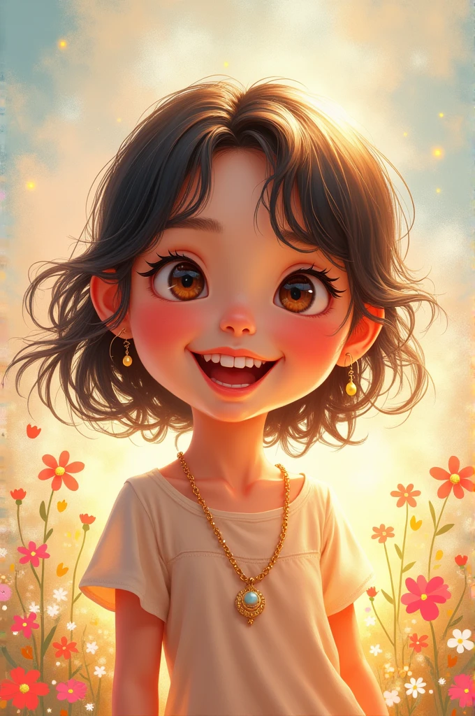 Girl smiles art