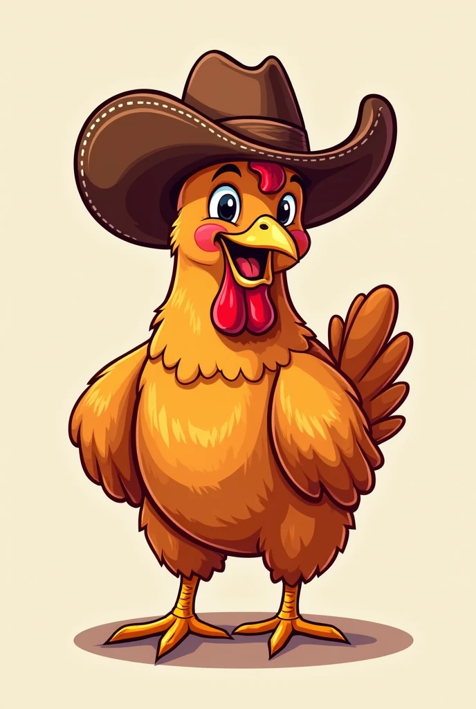 Roasted chicken with cowboy hat to create logo
