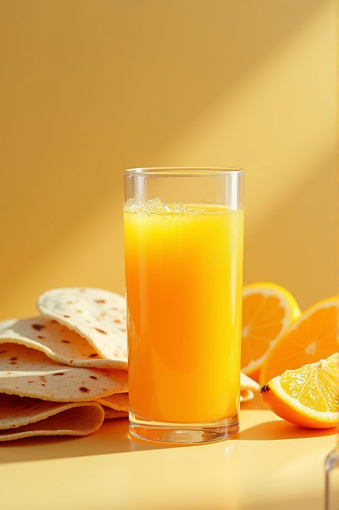 Orange juice with corn tortilla 