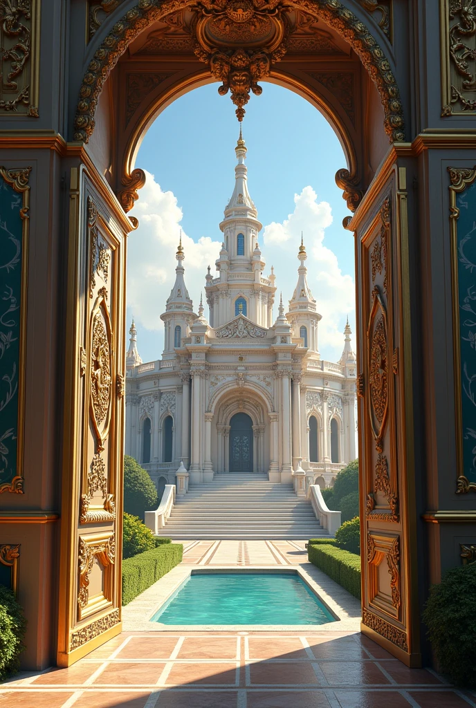 A palace which is most beautiful gate and enter in the gate we can see a butiful palace