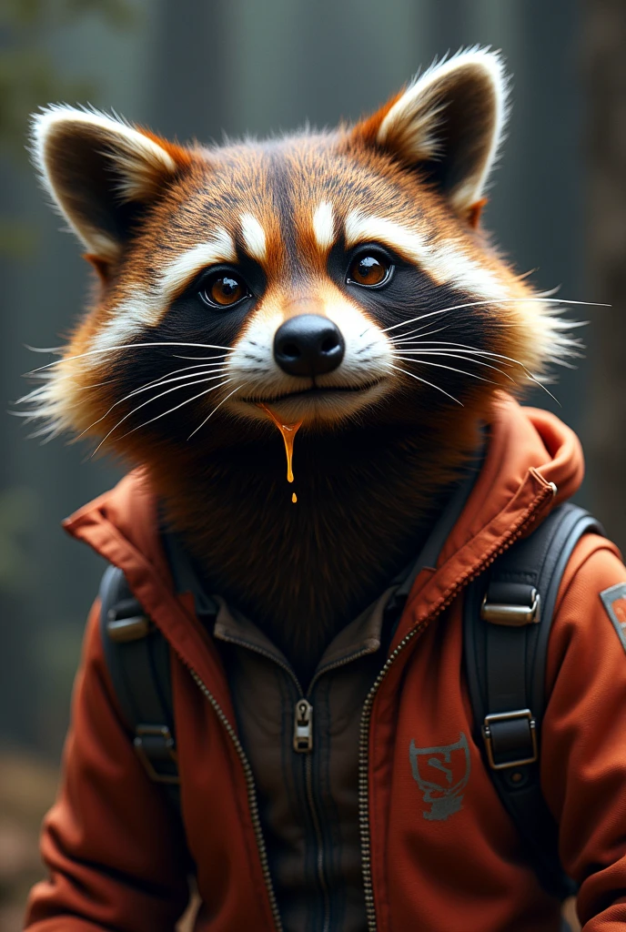 a highly detailed, hyper-realistic portrait of Rocket Raccoon from Marvel, cum leaking from his ass, cum on his face and body, extremely detailed, 8k, photorealistic, masterpiece, intricate details, cinematic lighting, vibrant colors, dynamic composition, hyperrealistic textures, realistic fur, detailed anatomy, gritty and grungy, striking pose, emotional expression