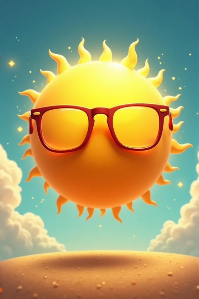 A sun with glasses