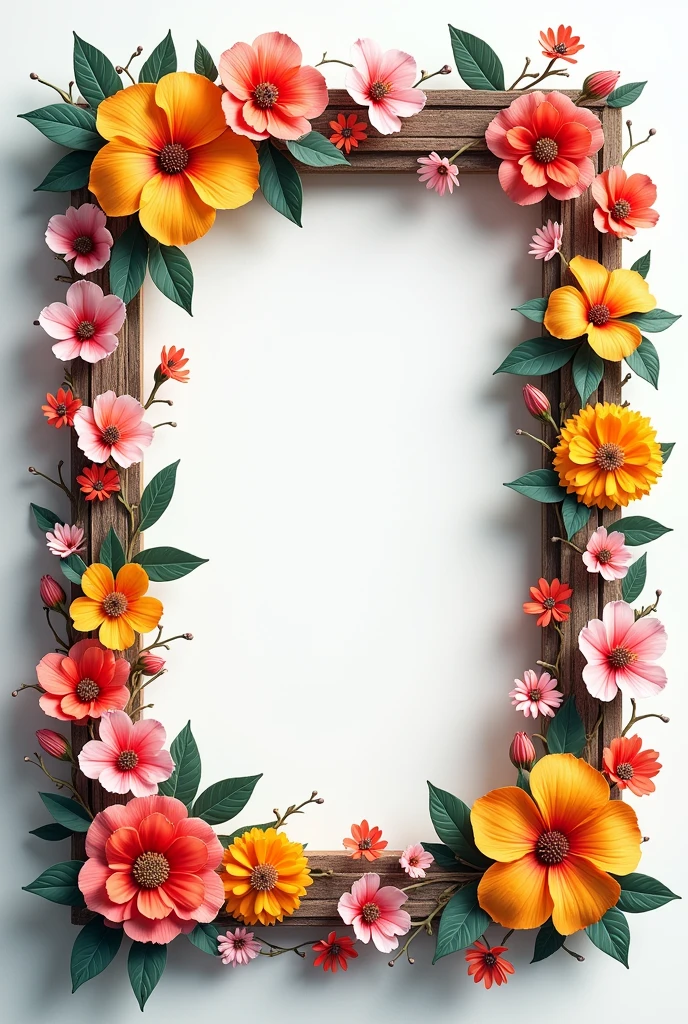 Create a different design of beautiful floral photo frame in a square form like original, and breathtaking