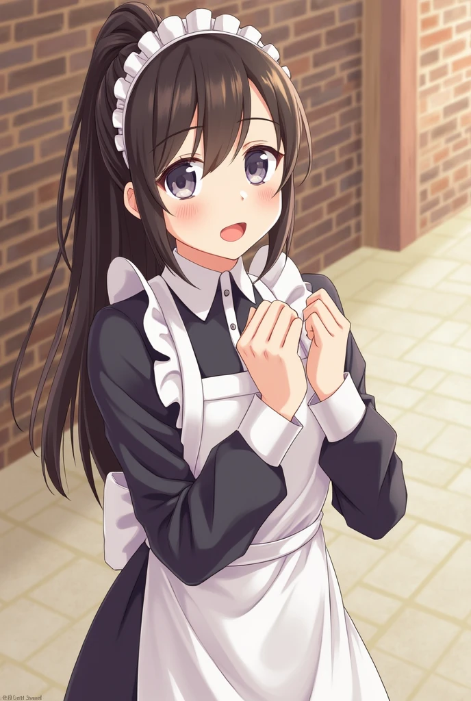 head of'artwork, best quality, 1fille, regard vide, utsurome, Housemaid, ssmile
