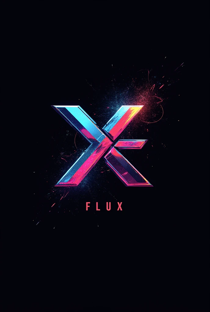 Give me a tshirt Design for our technical club whose name is flux where the colour of our tshirt will be black and the good background something like different 