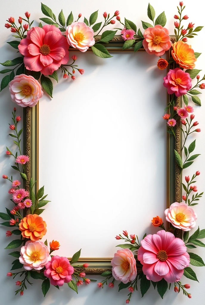 Create a different design of beautiful floral photo frame in a square form like original, and breathtaking 